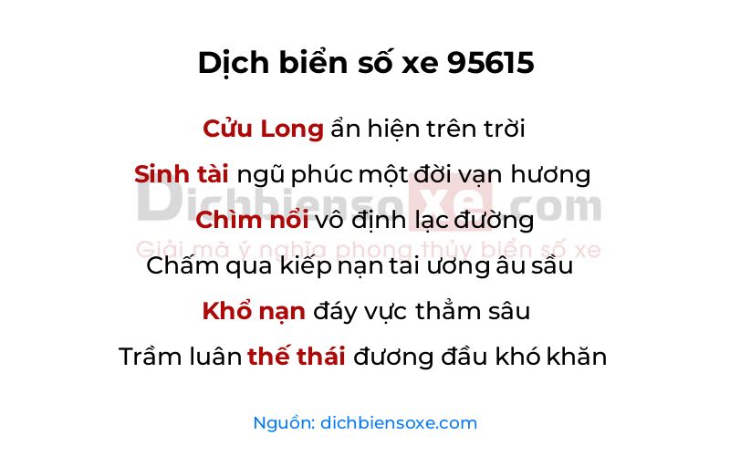 Dịch thơ biển số 95615