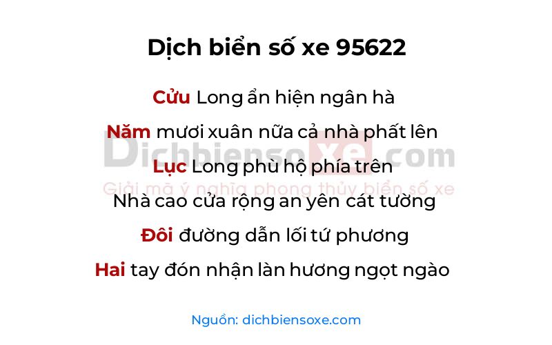 Dịch thơ biển số 95622