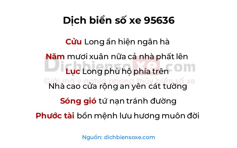 Dịch thơ biển số 95636