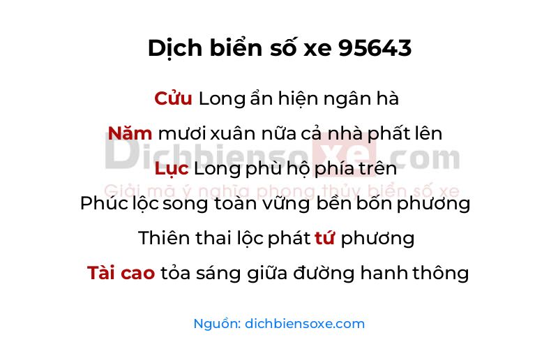 Dịch thơ biển số 95643