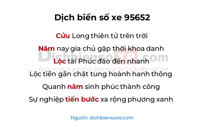Dịch thơ biển số 95652