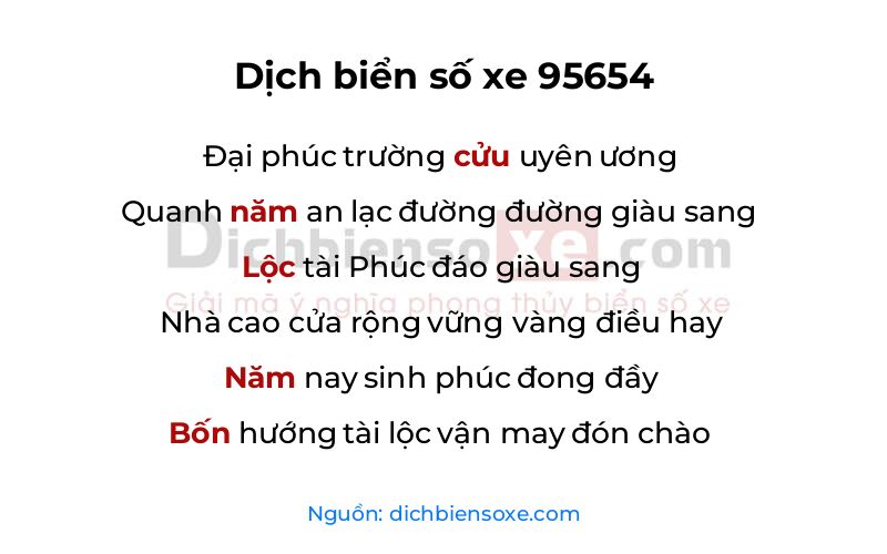 Dịch thơ biển số 95654