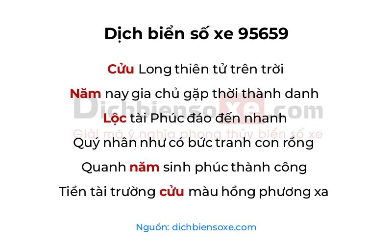 Dịch thơ biển số 95659