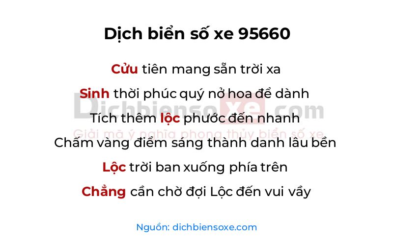 Dịch thơ biển số 95660
