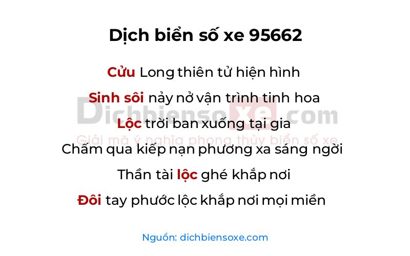 Dịch thơ biển số 95662