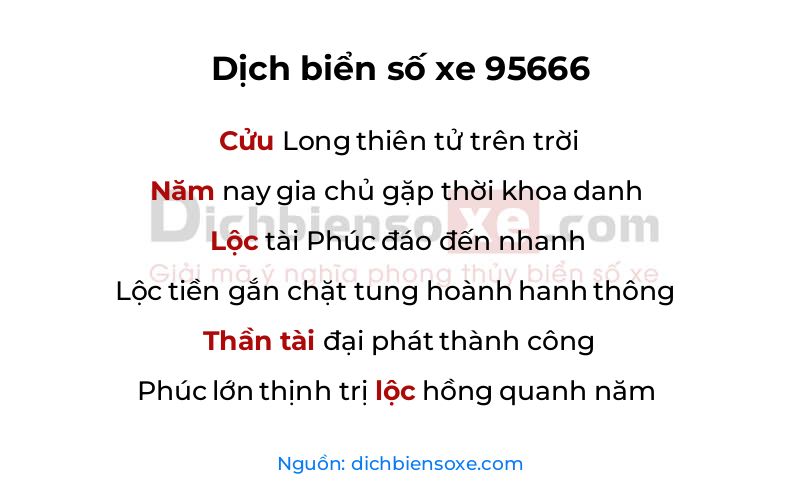 Dịch thơ biển số 95666