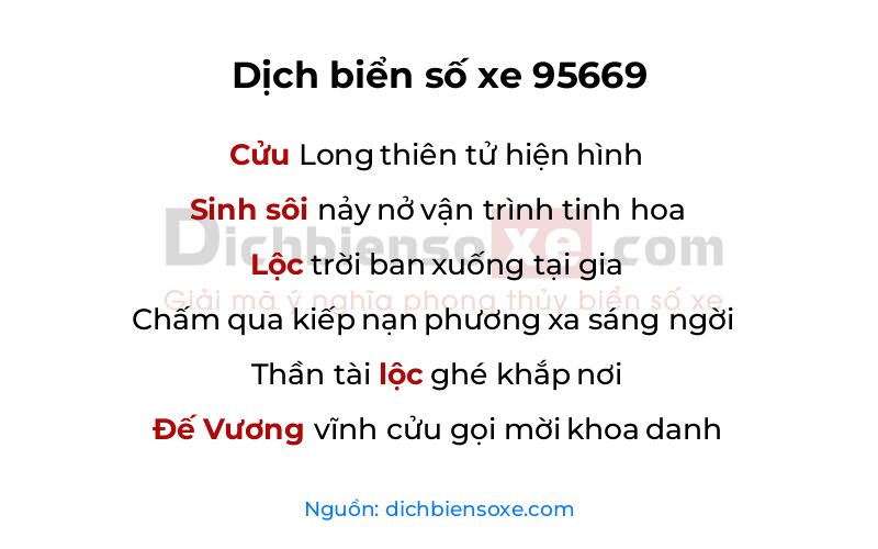 Dịch thơ biển số 95669