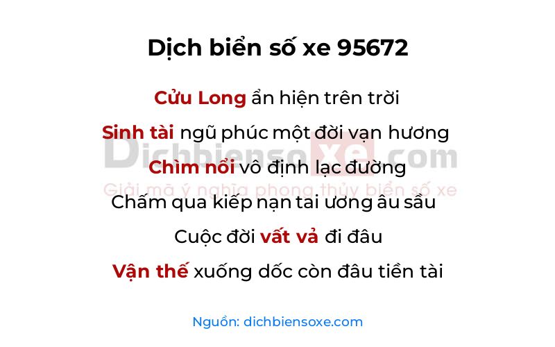 Dịch thơ biển số 95672