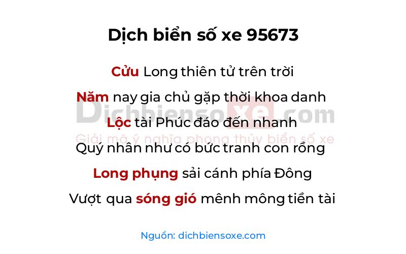 Dịch thơ biển số 95673