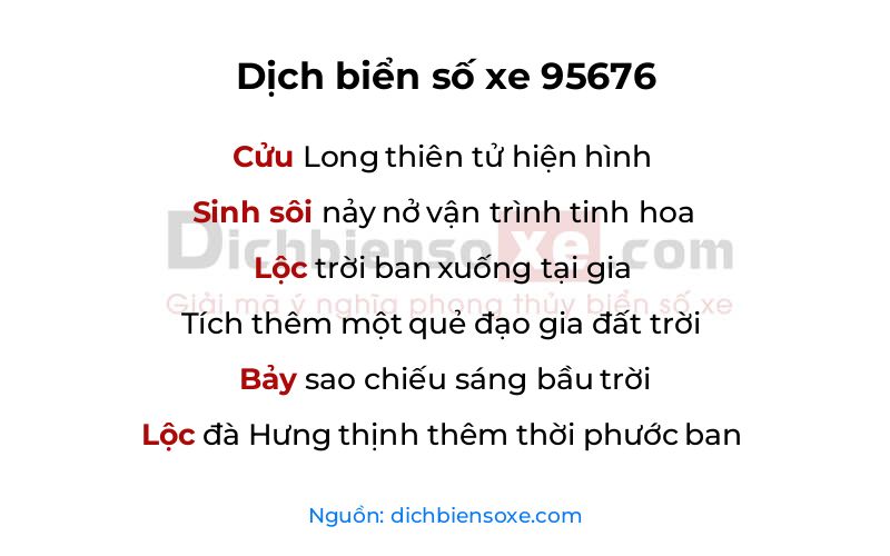 Dịch thơ biển số 95676