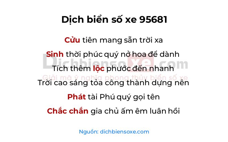 Dịch thơ biển số 95681