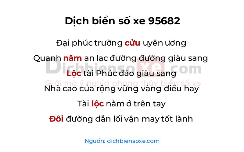 Dịch thơ biển số 95682
