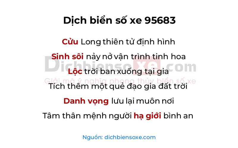 Dịch thơ biển số 95683