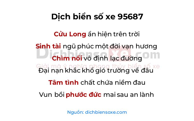 Dịch thơ biển số 95687