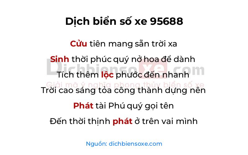 Dịch thơ biển số 95688