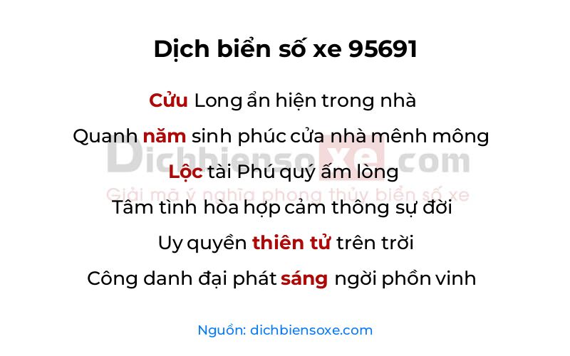 Dịch thơ biển số 95691