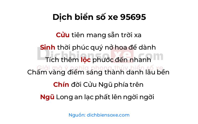 Dịch thơ biển số 95695