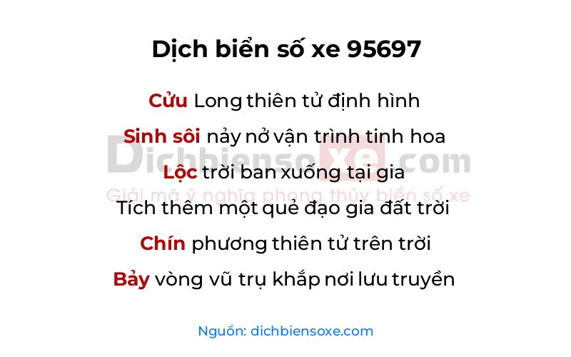 Dịch thơ biển số 95697