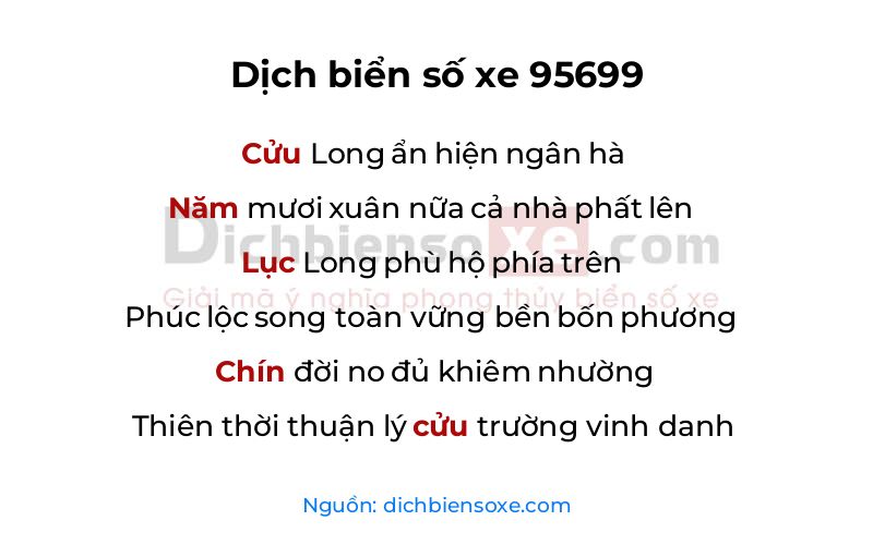 Dịch thơ biển số 95699