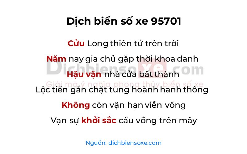 Dịch thơ biển số 95701