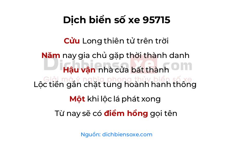 Dịch thơ biển số 95715