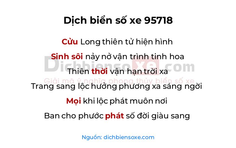 Dịch thơ biển số 95718