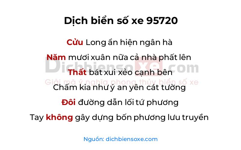 Dịch thơ biển số 95720