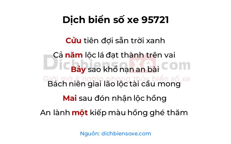 Dịch thơ biển số 95721