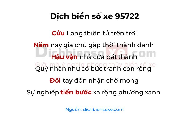 Dịch thơ biển số 95722