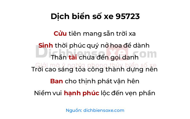 Dịch thơ biển số 95723