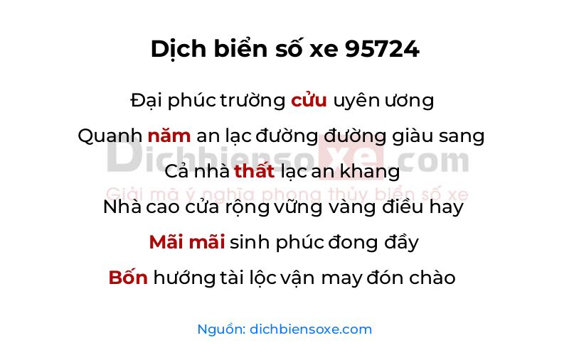 Dịch thơ biển số 95724