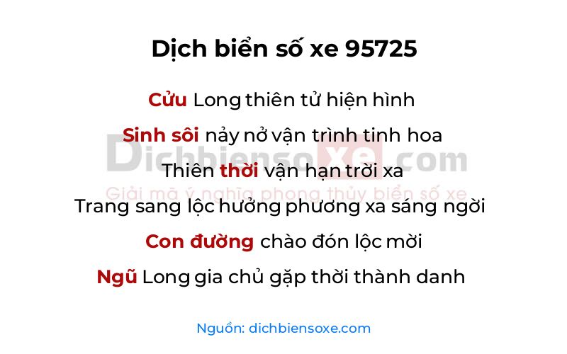 Dịch thơ biển số 95725