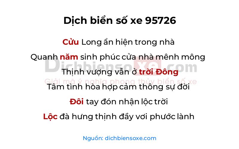 Dịch thơ biển số 95726