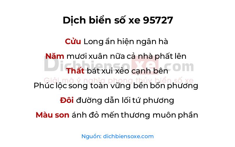 Dịch thơ biển số 95727