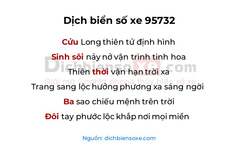 Dịch thơ biển số 95732
