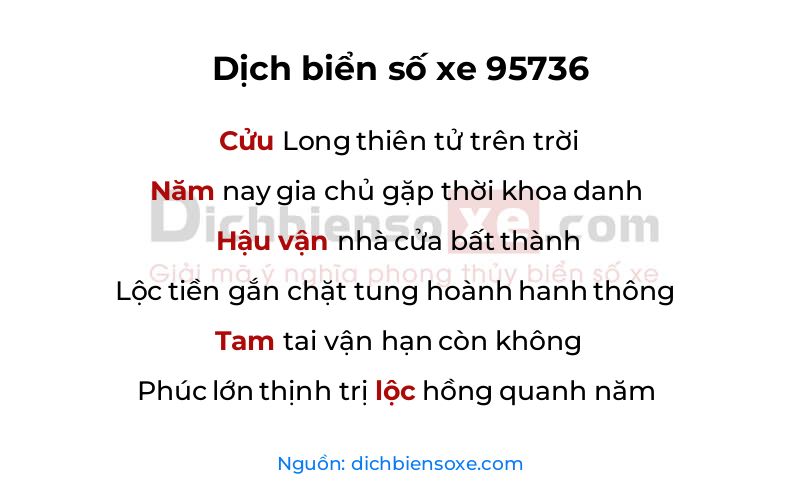 Dịch thơ biển số 95736
