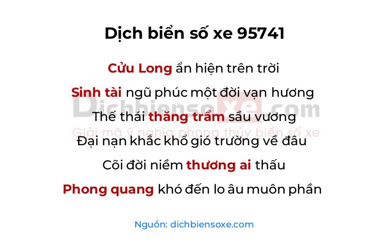 Dịch thơ biển số 95741