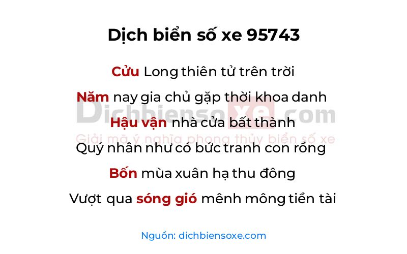 Dịch thơ biển số 95743