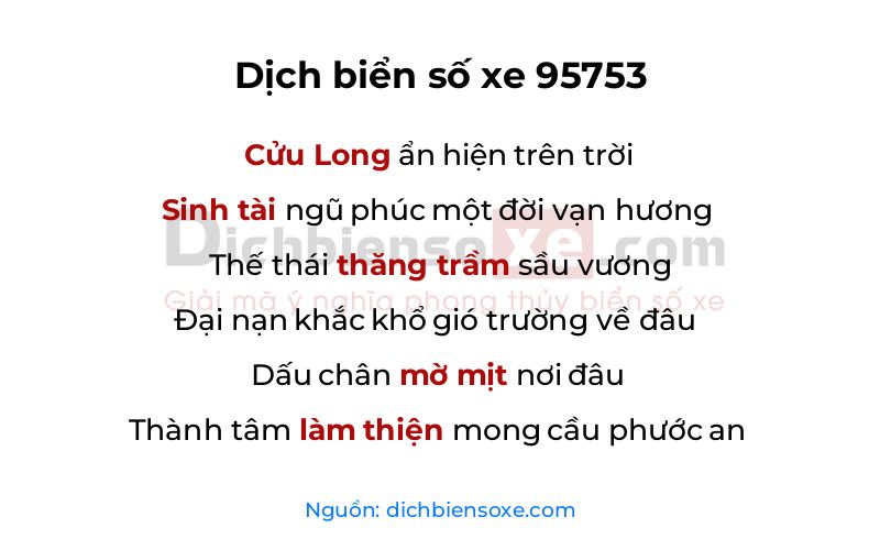 Dịch thơ biển số 95753