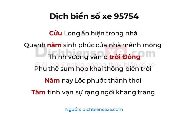 Dịch thơ biển số 95754