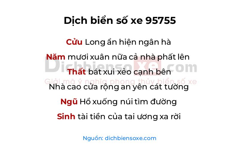 Dịch thơ biển số 95755