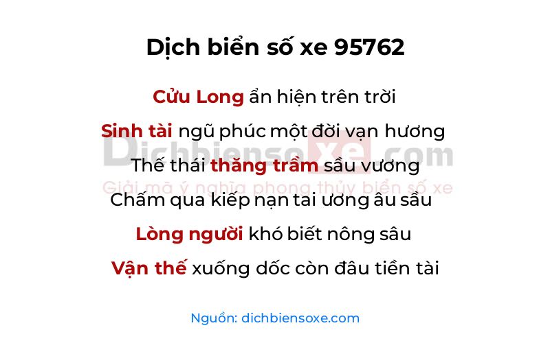 Dịch thơ biển số 95762