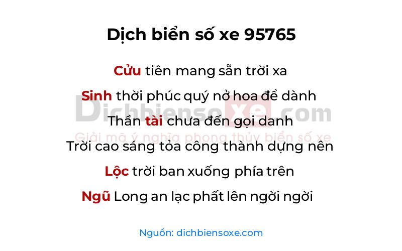 Dịch thơ biển số 95765