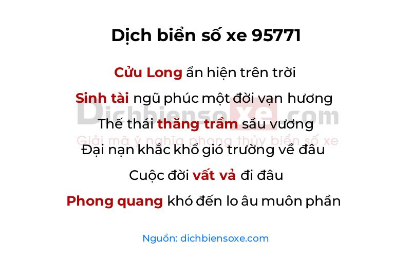 Dịch thơ biển số 95771