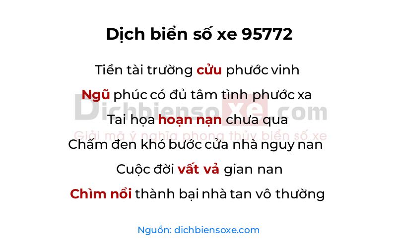 Dịch thơ biển số 95772