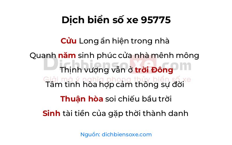 Dịch thơ biển số 95775
