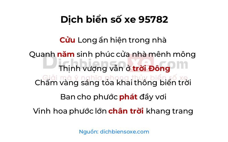Dịch thơ biển số 95782