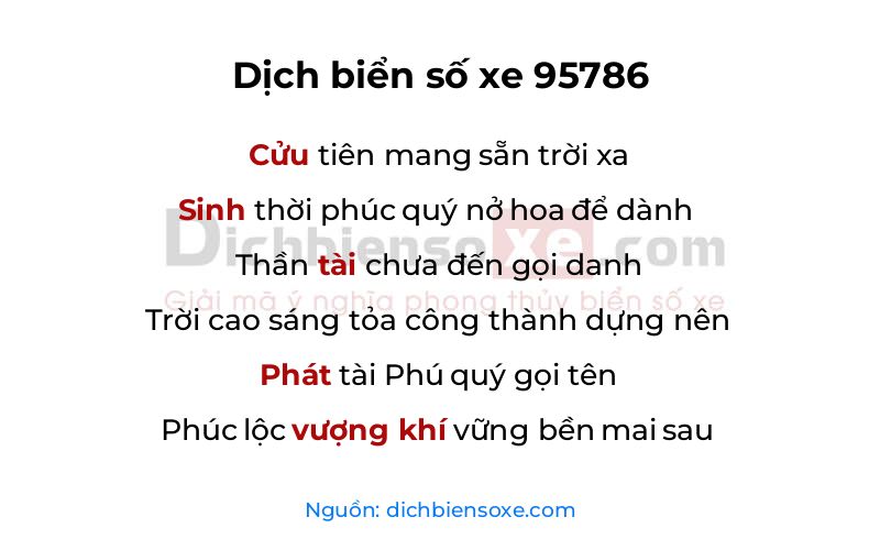 Dịch thơ biển số 95786