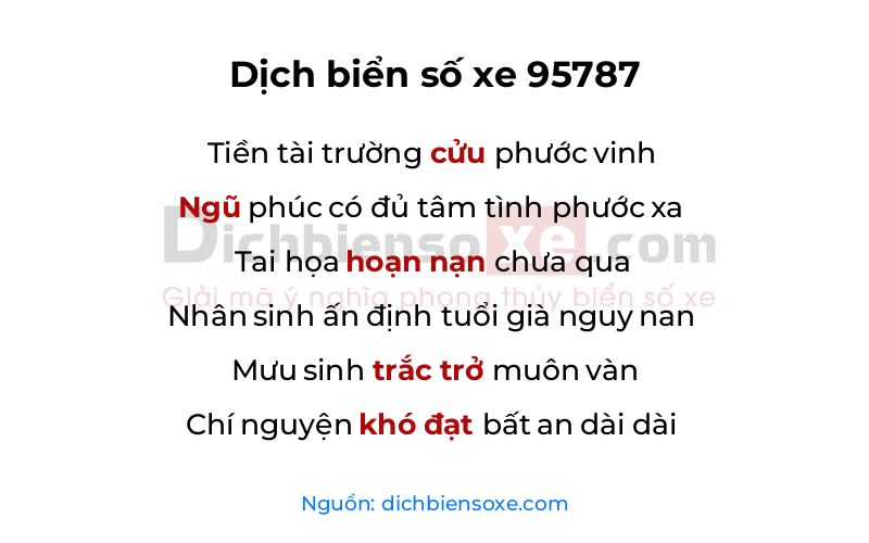 Dịch thơ biển số 95787