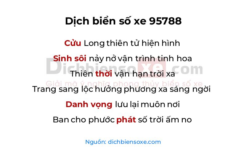Dịch thơ biển số 95788